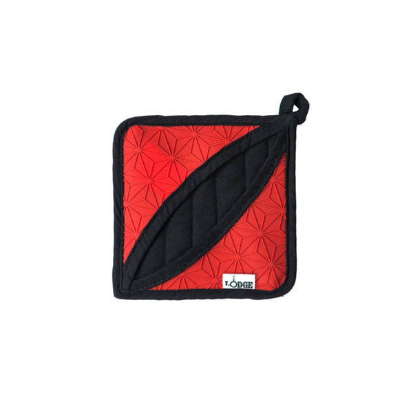 Lodge Red Silicone and Fabric Potholder/Trivet