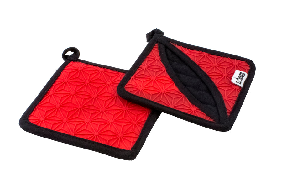 Lodge Red Silicone and Fabric Potholder/Trivet