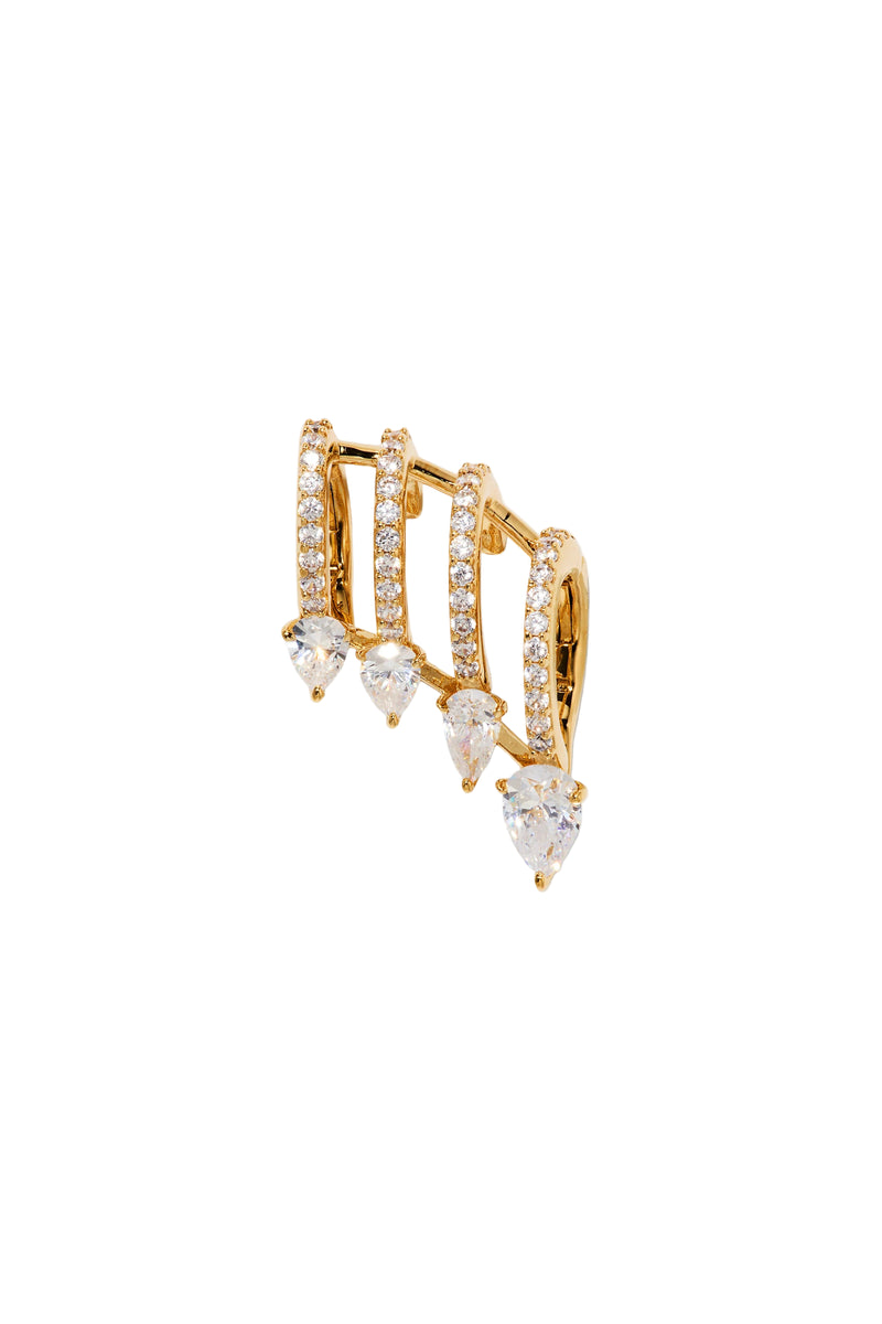 Nadri Bonne Annee Multi Row Cuff Earrings