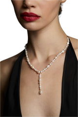 Nadri London Multi Pearl Y Necklace