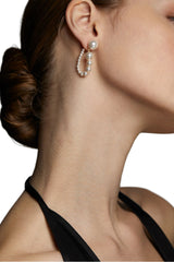 Nadri London Frontback Linear Pearl Earrings