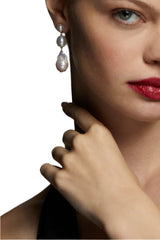 Nadri London Triple Pearl Drop Earrings