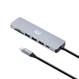 Adesso AUH-4025 7 In 1 Docking Station, USB C to HDMI, PD, 3* USB A , Micro SD/SD Card Reader