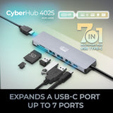 Adesso AUH-4025 7 In 1 Docking Station, USB C to HDMI, PD, 3* USB A , Micro SD/SD Card Reader