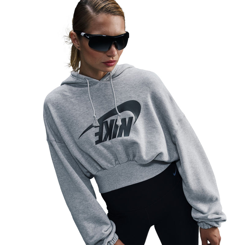 Nike Womens Oversized Cropped French Terry Pullover Hoodie