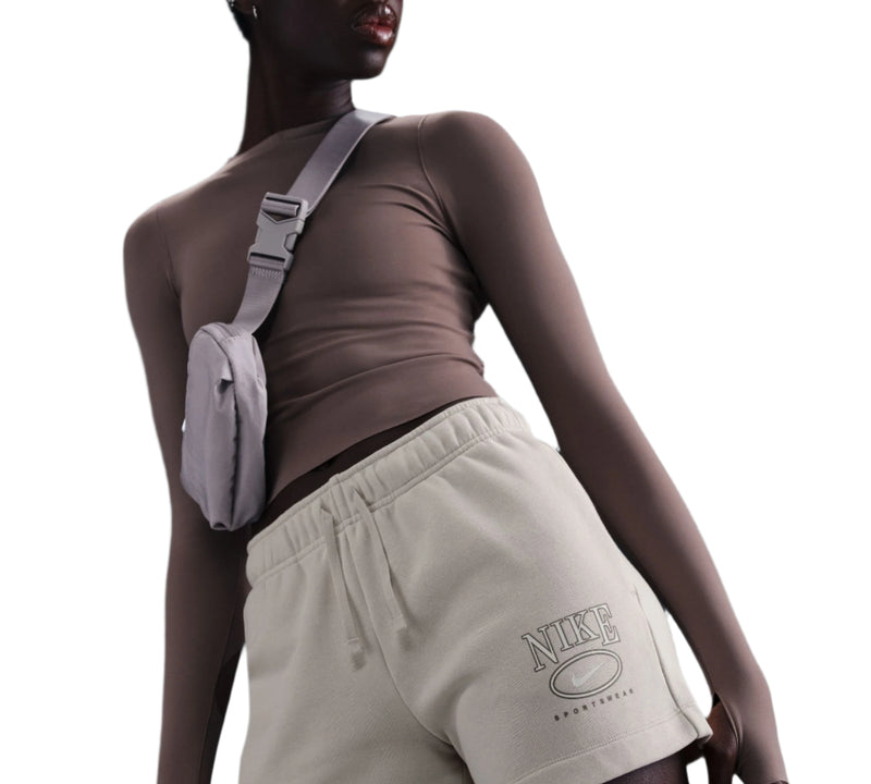 Nike Womens Sportswear Club Fleece Mid-Rise 4" Graphic Shorts
