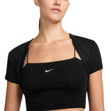 Nike Womens Sportswear Chill Knit Tight Cropped Mini-Rib 2-In-1 Top