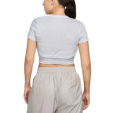 Nike Womens Sportswear Chill Knit Tight Cropped Mini-Rib 2-In-1 Top