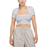 Nike Womens Sportswear Chill Knit Tight Cropped Mini-Rib 2-In-1 Top