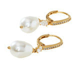 Nadri Boheme Large Pearl & Cubic Zirconia Drop Earrings