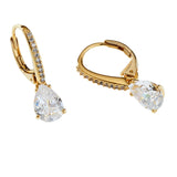 Nadri Modern Love Pear Cubic Zirconia Gold Drop Earrings