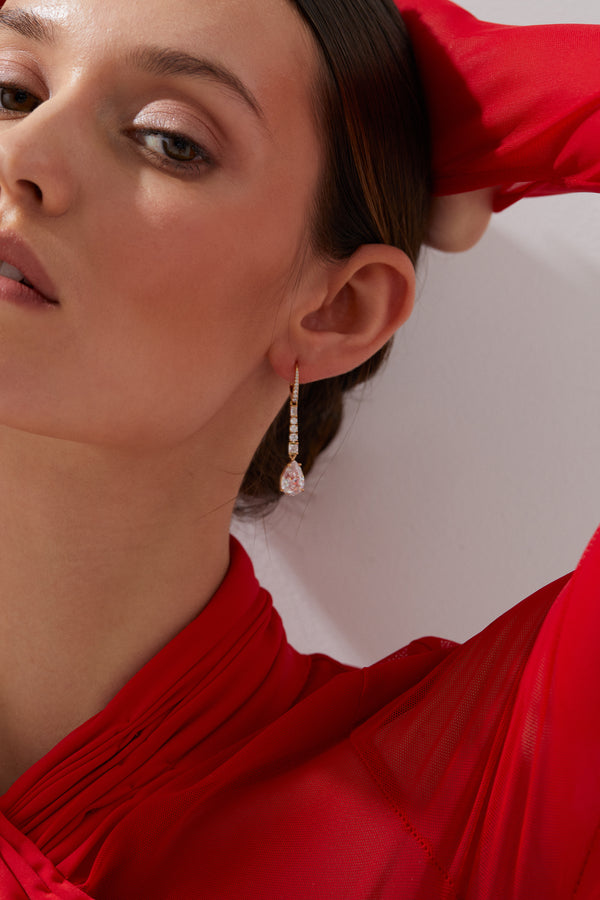 Nadri Delphine Linear Leverback Earrings