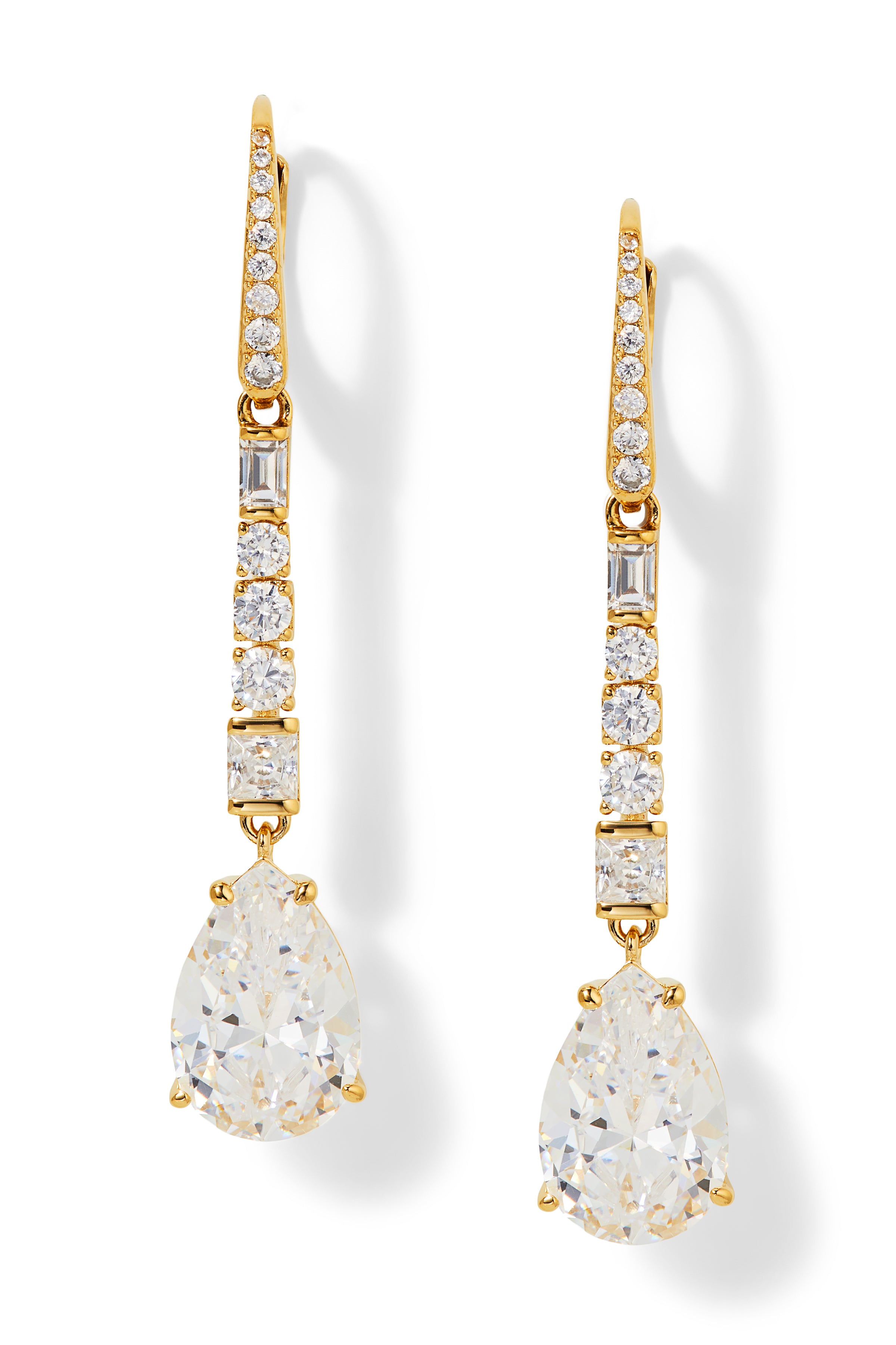 Nadri Delphine Linear Leverback Earrings