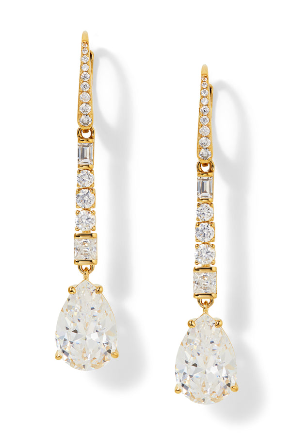 Nadri Delphine Linear Leverback Earrings