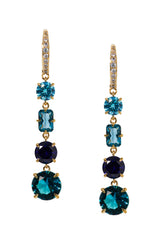 Nadri Stellar Multi Stone Linear Leverback Earrings