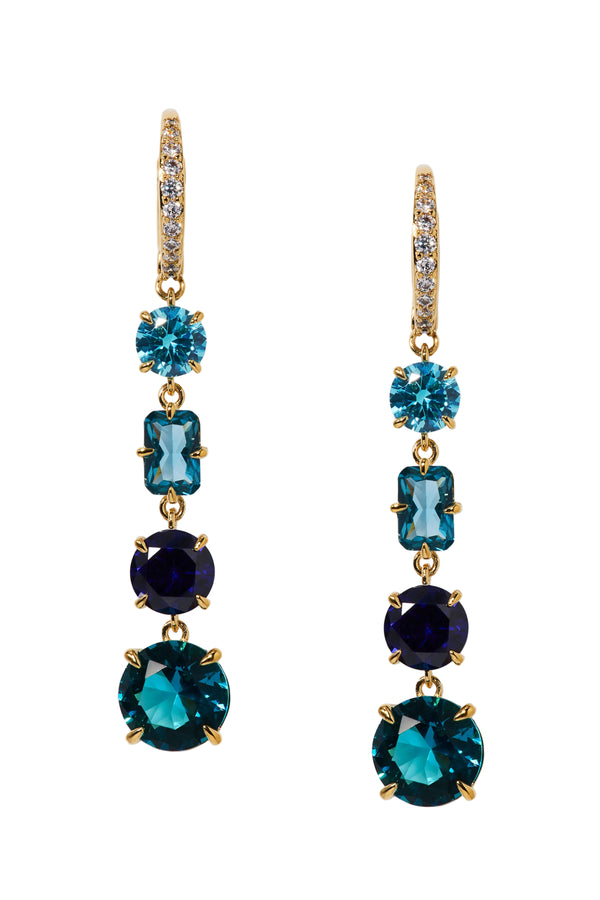 Nadri Stellar Multi Stone Linear Leverback Earrings