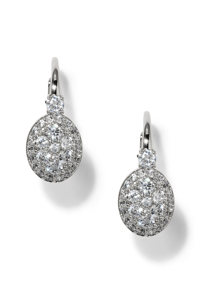 Nadri Crushed Oval Drop Earrings