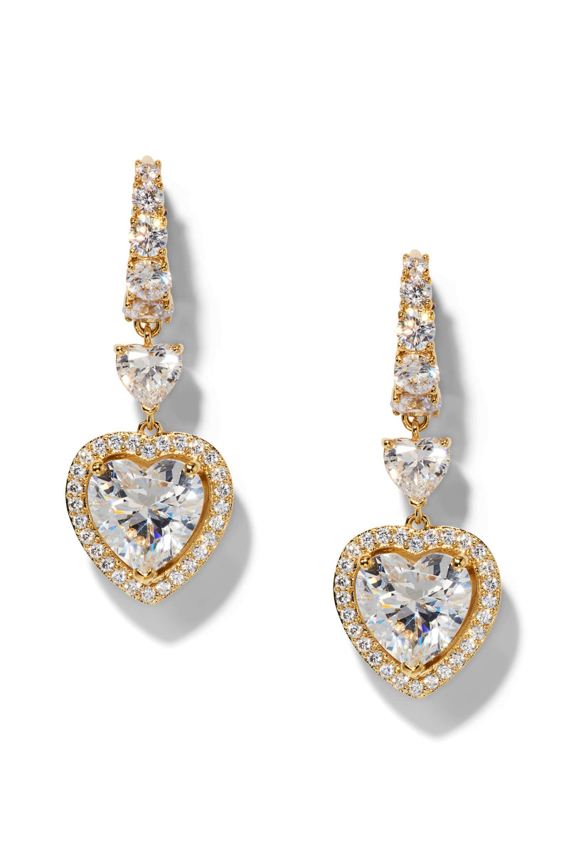Nadri Le Bisou Halo Heart Earrings