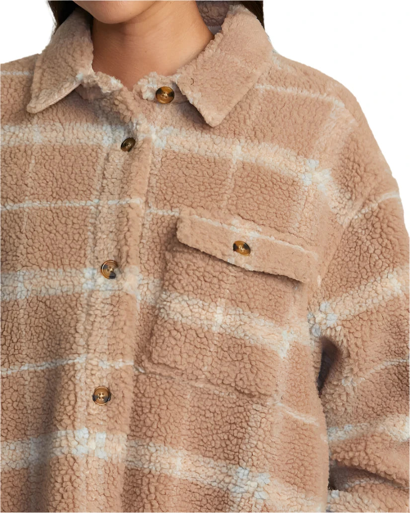 RVCA Womens Birdie Shacket Flannel Jacket