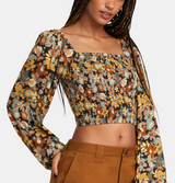 RVCA Womens Saint Top Long Sleeve Crop Top