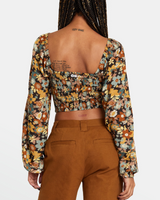 RVCA Womens Saint Top Long Sleeve Crop Top