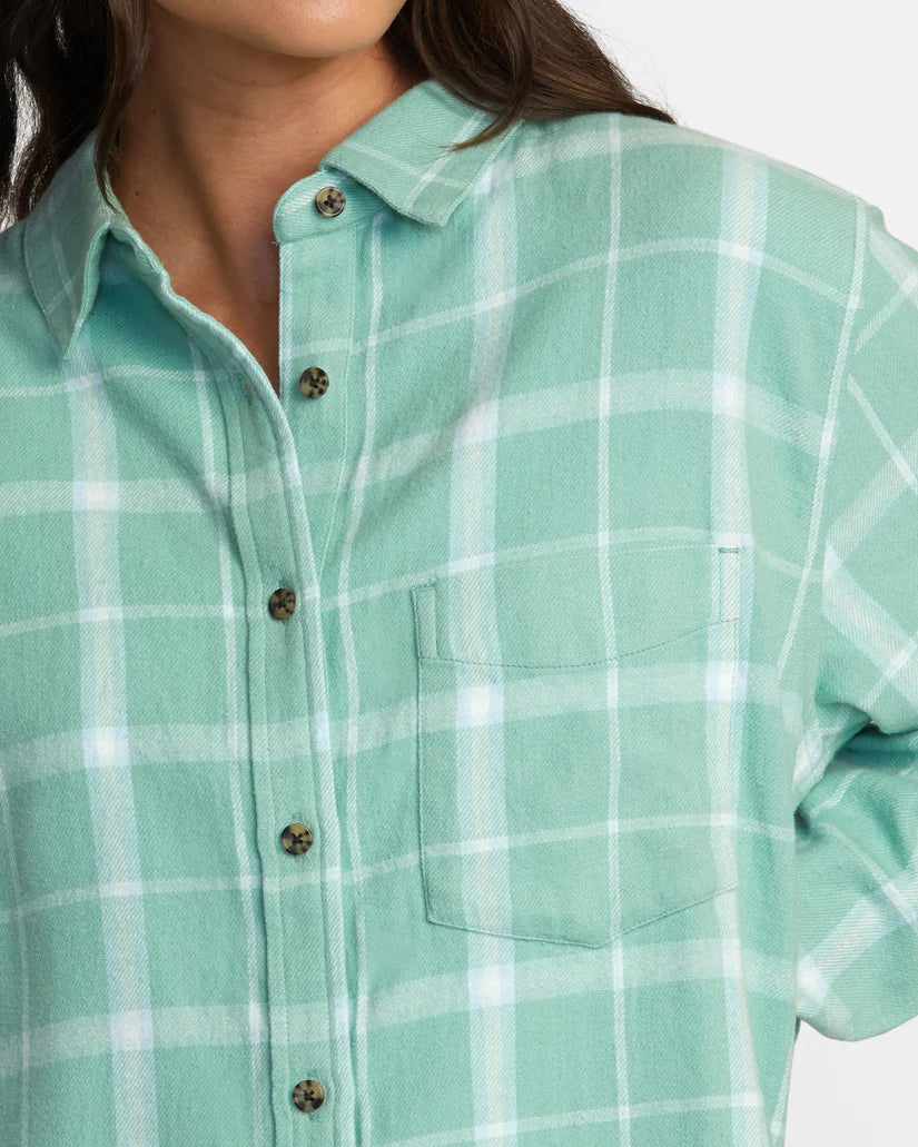 RVCA Womens Mable Long Flannel Shirt