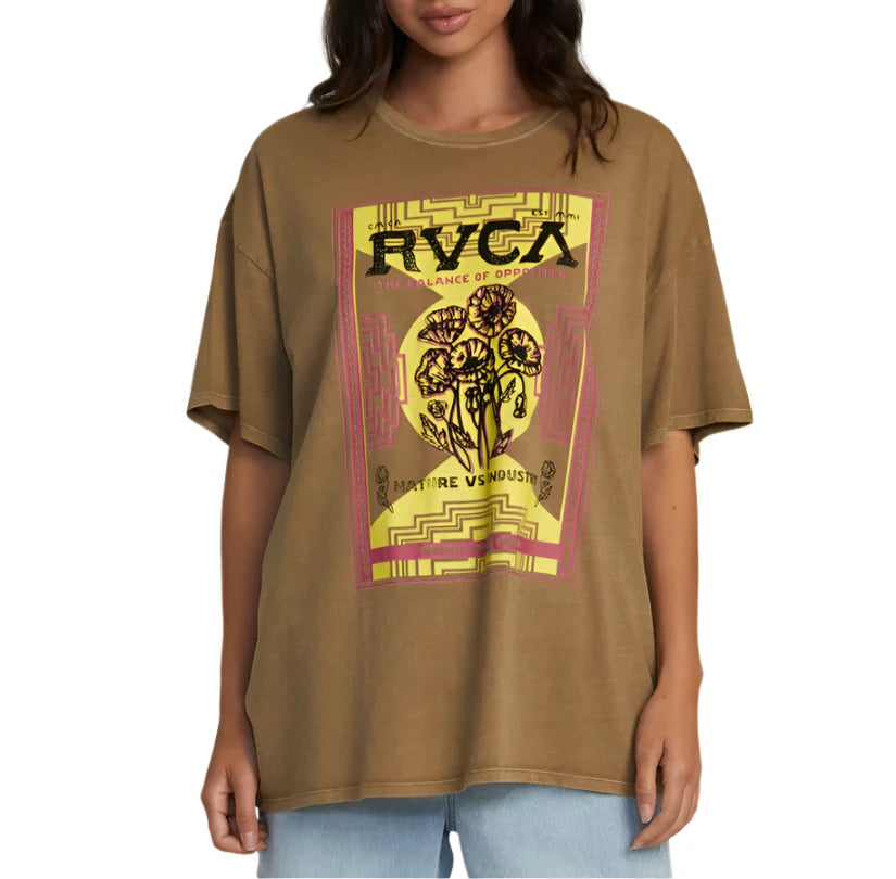 RVCA Womens Poppies Concert Short Sleeve T-Shirt