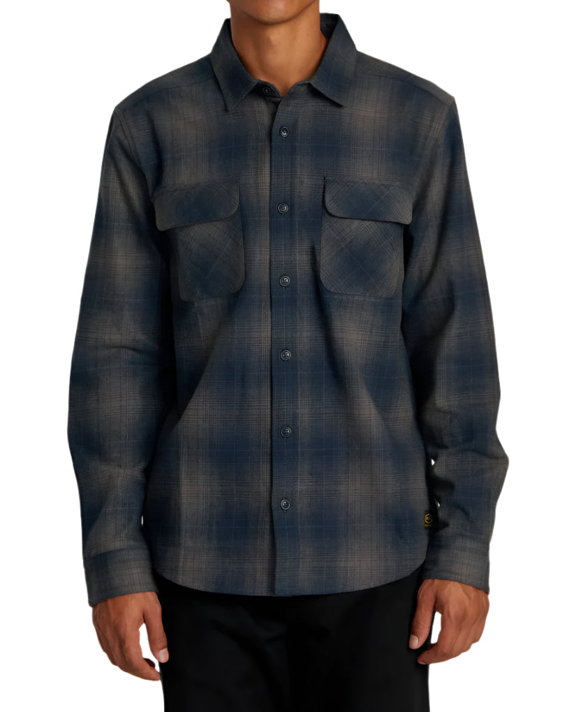 RVCA Mens Dayshift Flannel Long Sleeve Button Down Shirt
