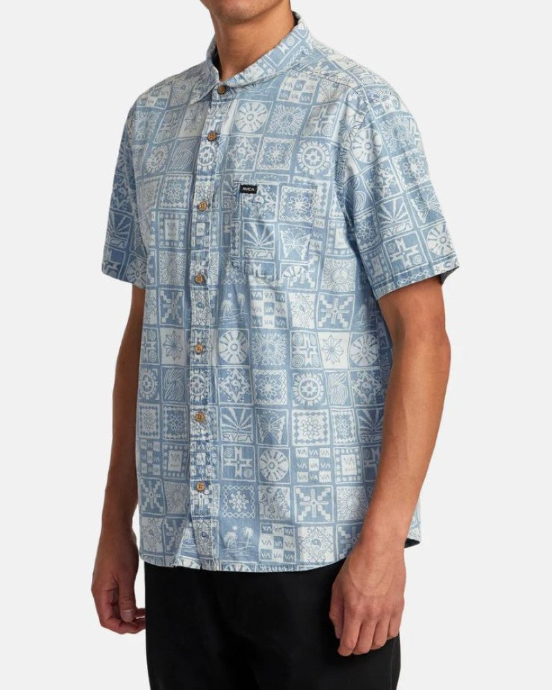 RVCA Mens Frame Chambray Short Sleeve Button Down Shirt – ShopCGX