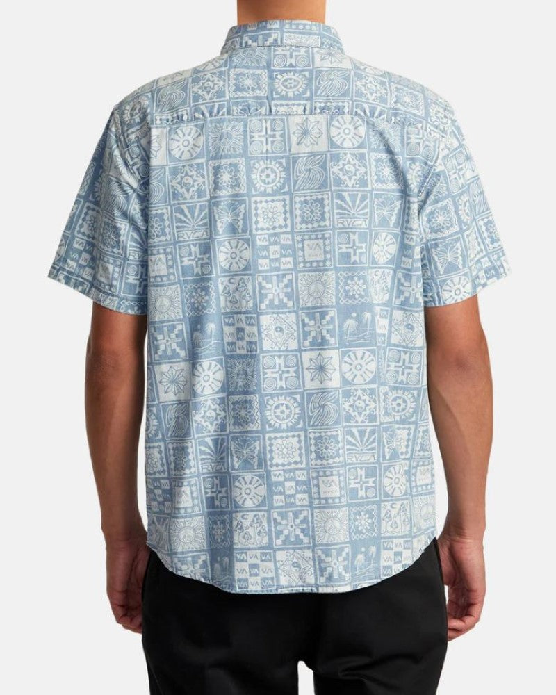 Camicia Uomo RVCA Oxford A Maniche Corte - Botttoni E Colletto Button Down