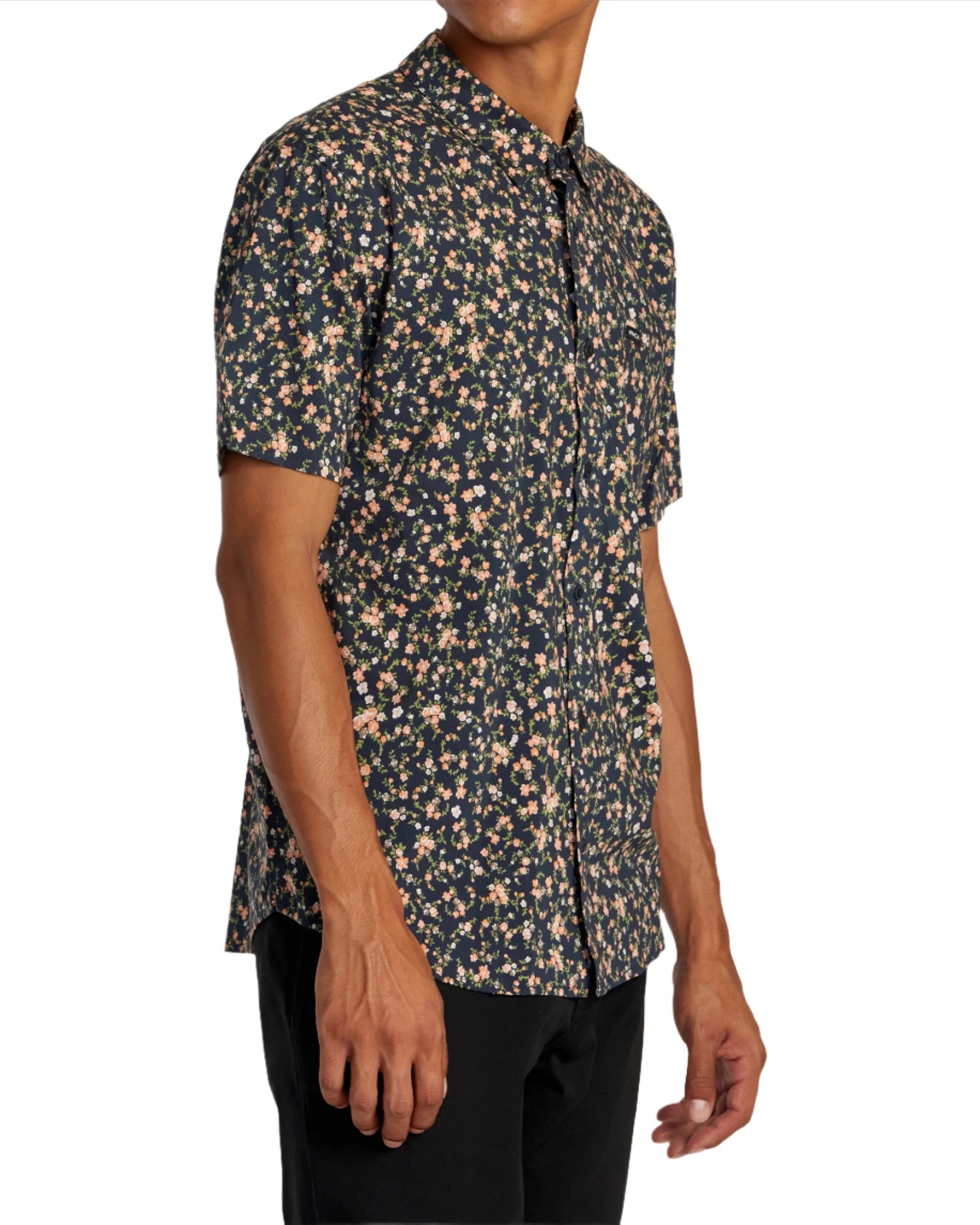 RVCA Mens Botanical Short Sleeve Button Down Shirt