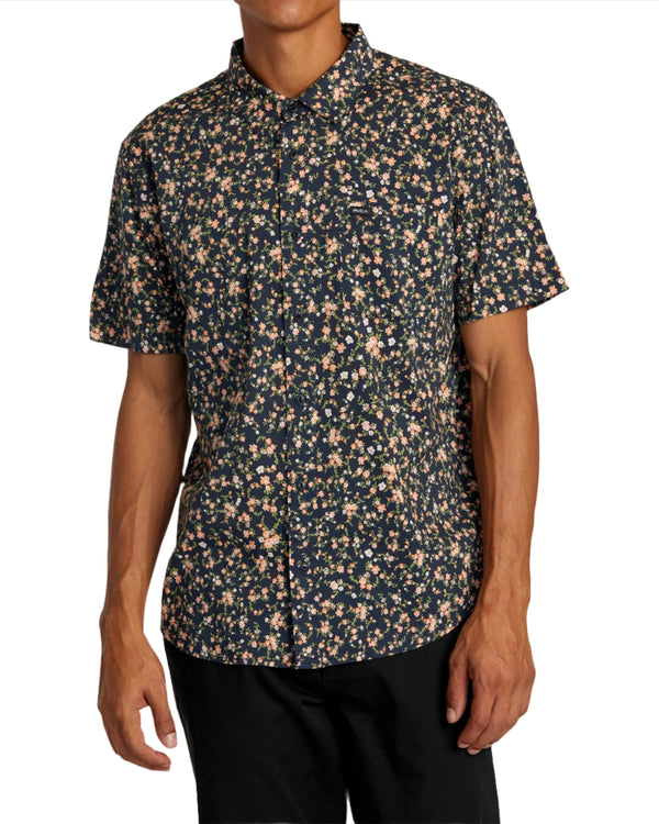 RVCA Mens Botanical Short Sleeve Button Down Shirt