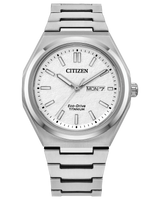 Citizen Mens Zenshin Three-Hand Super Titanium Watch - Silver-Tone Stainless Steel Bracelet