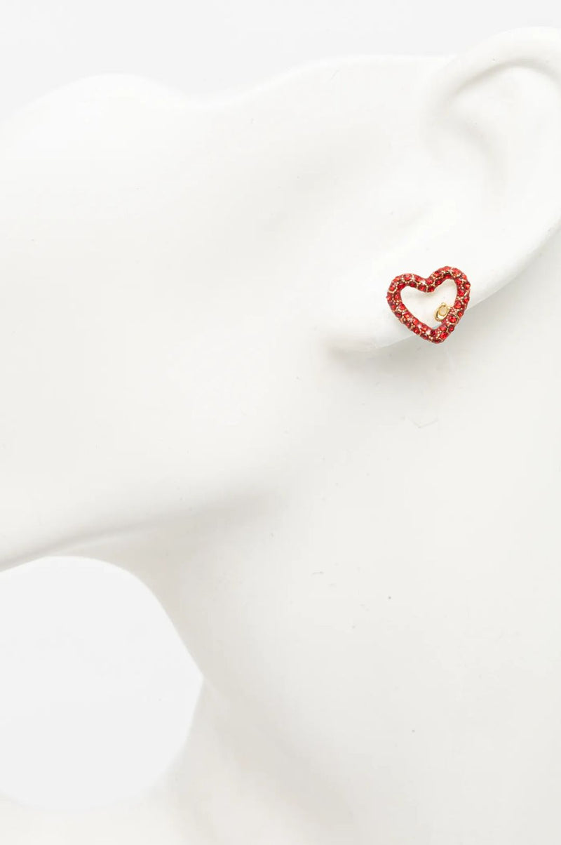 Coach Signature Pavé Heart Stud Earrings