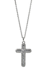 Nadri Crushed Cross Pendant Necklace