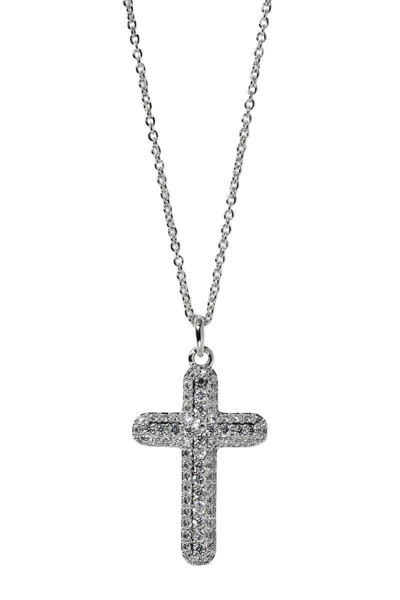 Nadri Crushed Cross Pendant Necklace
