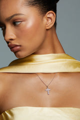 Nadri Crushed Cross Pendant Necklace