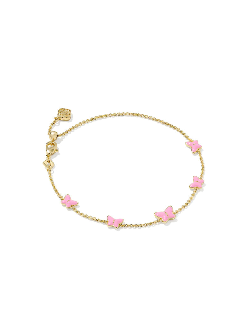Kendra Scott Lillia Butterfly Gold Enamel Delicate Chain Bracelet