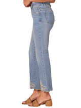 Democracy Womens "Ab"Solution High Rise Cropped Die Cut Itty Bitty Flare Jeans