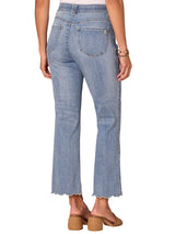 Democracy Womens "Ab"Solution High Rise Cropped Die Cut Itty Bitty Flare Jeans