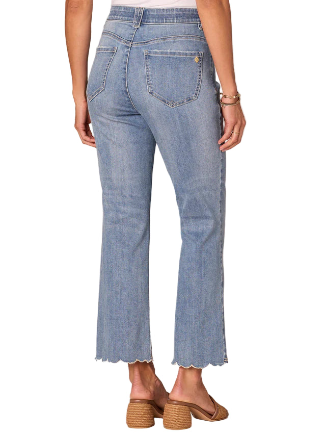 Democracy Womens "Ab"Solution High Rise Cropped Die Cut Itty Bitty Flare Jeans