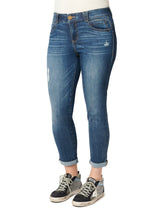 Democracy Womens Indigo Destruction "Ab"solution Ankle Skimmer Jeans