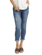 Democracy Womens Indigo Destruction "Ab"solution Ankle Skimmer Jeans
