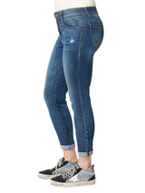 Democracy Womens Indigo Destruction "Ab"solution Ankle Skimmer Jeans