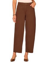 Democracy Womens "Ab"solution Skyrise Uneven Yoke Relaxed Barrel Leg Pants