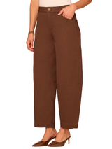 Democracy Womens "Ab"solution Skyrise Uneven Yoke Relaxed Barrel Leg Pants