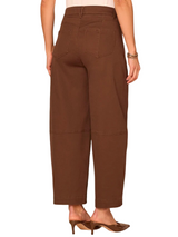 Democracy Womens "Ab"solution Skyrise Uneven Yoke Relaxed Barrel Leg Pants