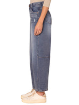 Democracy Womens "Ab"solution Skyrise Relaxed Barrel Leg Jeans With Uneven Yoke