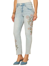 Democracy Womens “Ab”solution High Rise Seamless Embroidered Ankle Skimmer Jeans