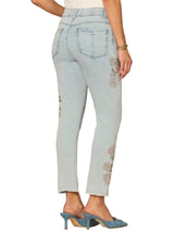 Democracy Womens “Ab”solution High Rise Seamless Embroidered Ankle Skimmer Jeans